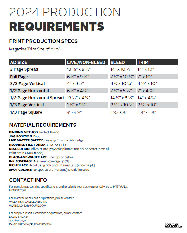 2024 General Ad Specifications - Popular Mechanics Media Kit